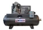 TWI Proline TWI-580H3 5 HP 80 Gallon Horizontal 2 Stage, 208-230/460V/3 Phase Compressor-Lincoln Motor