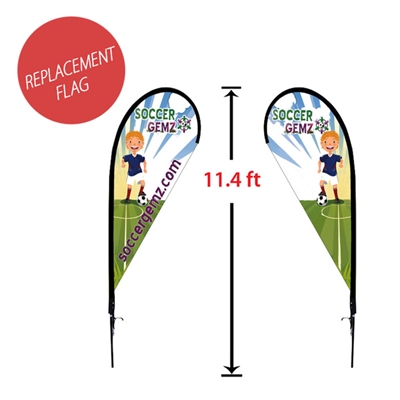 Replacement 39" x 93" Medium Double-Sided Tear Drop Flag