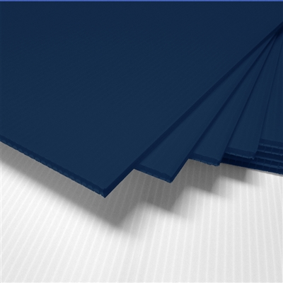 24" x 18" Blank Corrugated Plastic Sheets - Navy Blue