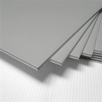 24" x 18" Blank Corrugated Plastic Sheets - Silver