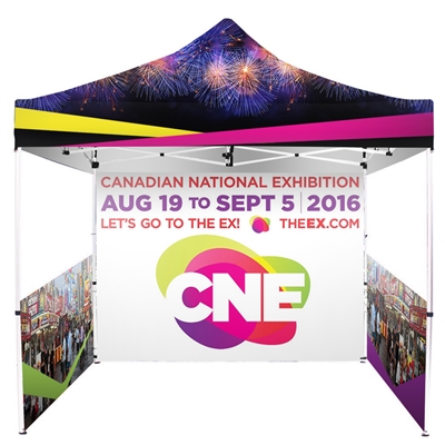 Printed Full-Colour Canopy Tent Package with Back and Side Walls