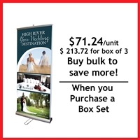 Double Sided 33" Retractable Roll Up Banner Stand - Box Set [ 4 units/box]