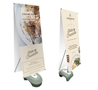 Double Sided Outdoor X Banner Stand Water Base with 24"x 57" Vinyl Print