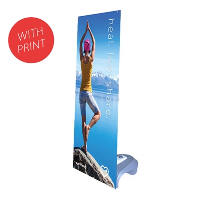 Outdoor X Banner Stand Water Base with 24"x 69" Vinyl Print