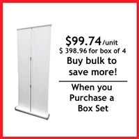 Premium Retractable Roll Up Banner Stand 33" - Box Set [4 units/box]