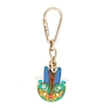 Colorful Hamsa Key Ring with Flowers by Ester Shahaf