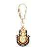 Black & Gold Hamsa Key Ring with Star of David by Ester Shahaf