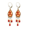 Orange Drop Silver Earrings