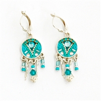 Turquoise Round Silver Earrings