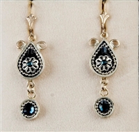 Cobalt Small Drop Silver Earrings