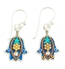 Blue Hamsa Earrings - Small - by Ester Shahaf