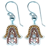 silver & gold hamsa earrings by Ester Shahaf