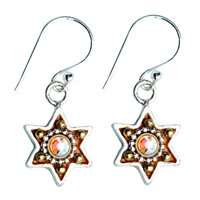 Bronze Star of David Earrings by Ester Shahaf