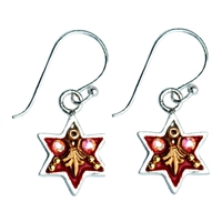 Royal Red Star of David Earrings by Ester Shahaf