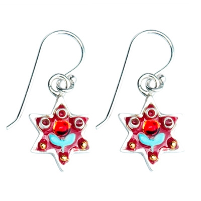 Flowers Star of David Earrings by Ester Shahaf