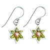 Green Star of David Earrings by Ester Shahaf