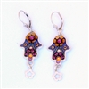 Purple Hamsa Earrings - by Ester Shahaf