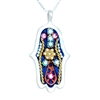 Colorful Hamsa Necklace by Ester Shahaf