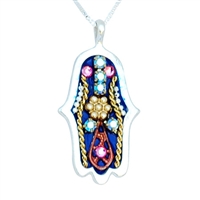 Colorful Hamsa Necklace by Ester Shahaf