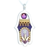 Purple Hamsa Necklace by Ester Shahaf