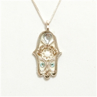 Siver & White  Hamsa Necklace by Ester Shahaf