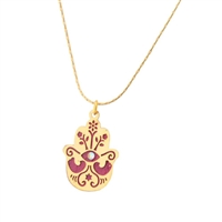 Small Gold Plated Hamsa Necklace by Ester Shahaf