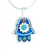 Blue Hamsa Necklace by Ester Shahaf