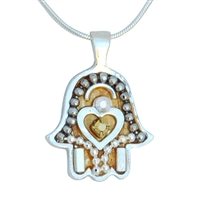 Golden Hamsa Necklace by Ester Shahaf