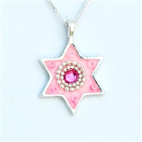 Pink Star of David Necklace
