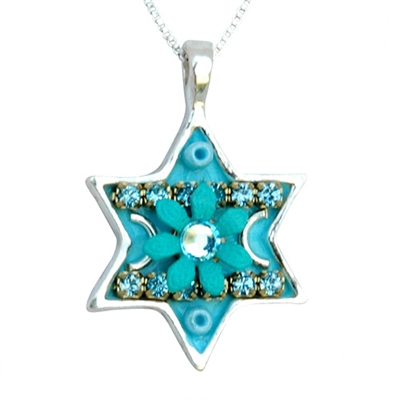 Star of David Necklace - Turquoise by Ester Shahaf