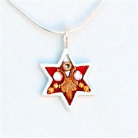 Red  Star of David Necklace - Small by Ester Shahaf