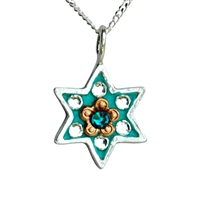 Bluish Star of David Necklace by Ester Shahaf