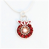 Burgondy Pomegranate Necklace by Ester Shahaf