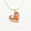 Pink Small Silver Heart Pendant by Ester Shahaf