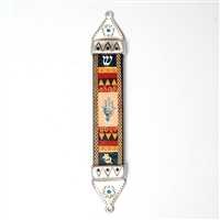 Hamsa Wood & Pewter Mezuzah Case by Ester Shahaf