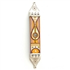 Chai Wood & Pewter Mezuzah Case by Ester Shahaf