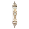 White Wood & Pewter Mezuzah Case by Ester Shahaf