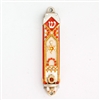 Orange Star of David Mezuzah Case by Ester Shahaf