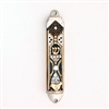 Black Mezuzah Case with Flowers by Ester Shahaf