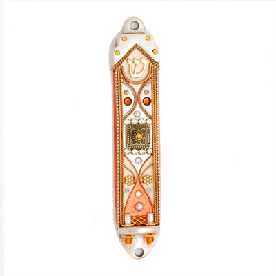 Bronze Mezuzah Case by Ester Shahaf