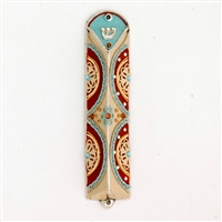 Brown Triangle Mezuzah Case by Ester Shahaf