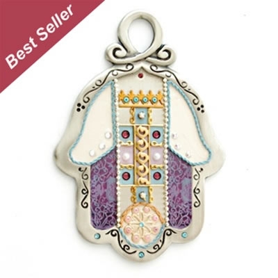 Purple Hamsa Hand by Ester Shahaf