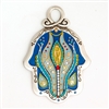 Blue Oriental Hamsa Hand by Ester Shahaf