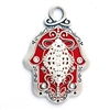 Red & Silver Hamsa Hand by Ester Shahaf