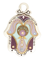 Purple Hamsa Hand with a Star of David by Ester Shahaf