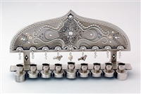 Silver Hanukkah Menorah by Ester Shahaf