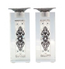 White Silver Crystal Shabbat Candlesticks by Ester Shahaf