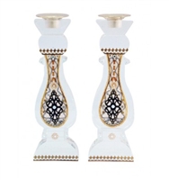 Royal Crystal Shabbat Candlesticks by Ester Shahaf