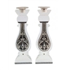 Black & White Crystal Shabbat Candlesticks by Ester Shahaf