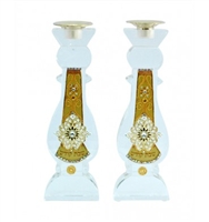 Star of David Crystal Shabbat Candlesticks by Ester Shahaf